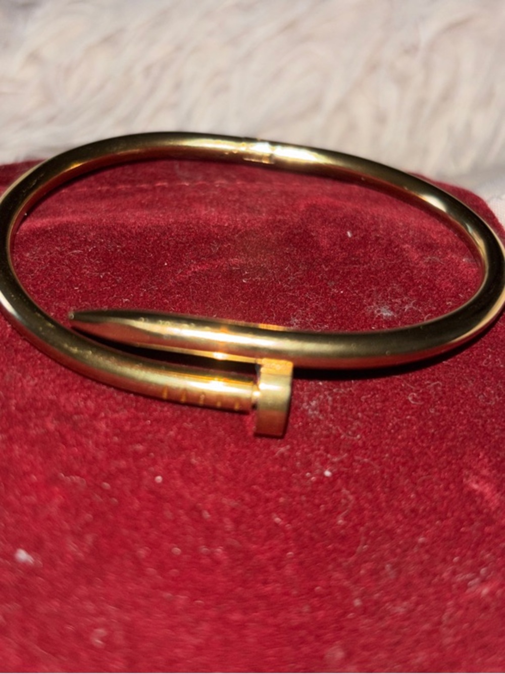Designer Inspired Gold Tone Nail Bracelet Bangle - Picture 3 of 4
